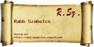Rabb Szabolcs névjegykártya