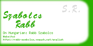 szabolcs rabb business card
